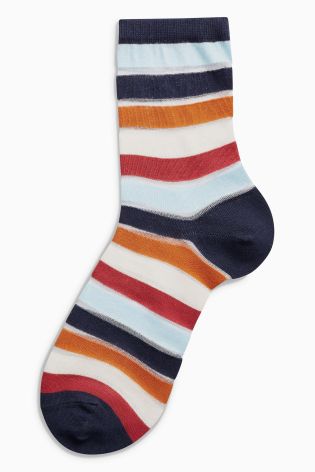 Sheer Stripe Ankle Socks
